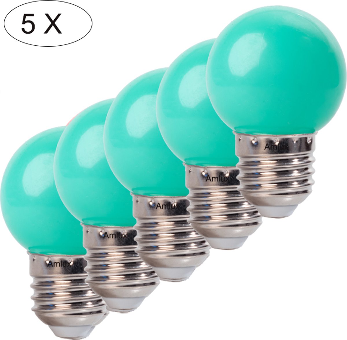 Set 6 stuks groene led lampen - 1W - E27