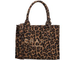 Charm London Bond Avenue Shopper - Nylon Shopper - Print - Schoudertas - Verstelbare Schouderband - Dames Tas - Tote Bag - Dames Tas - Luipaard