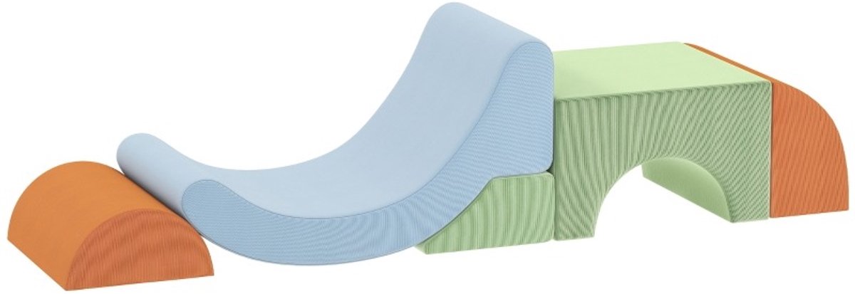 YYchan Zachte Speelblokken - 5-delige Foam Speelset - Ribstof - Multicolor - 18 maanden+