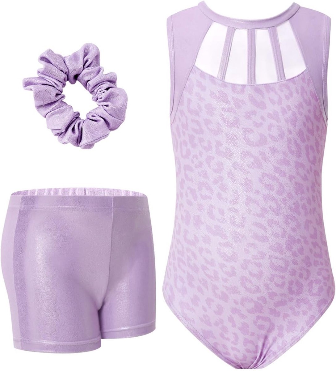 Gymnastiek Leotards voor Meisjes van 3-12 Jaar, Sparkling Bike Tards en Unitards met Shorts, Perfect voor Dans en Tumbling Outfits, Cadeau Ideeën