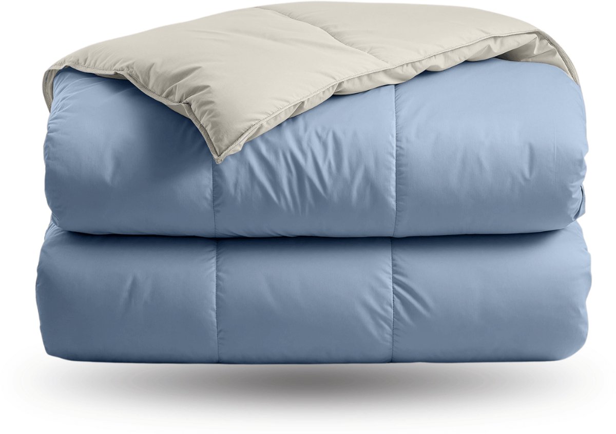 Zelesta Deluxe Duo Percale Katoen Dekbed - Droomblauw & Crème 160x220cm Dream Blue & Cream