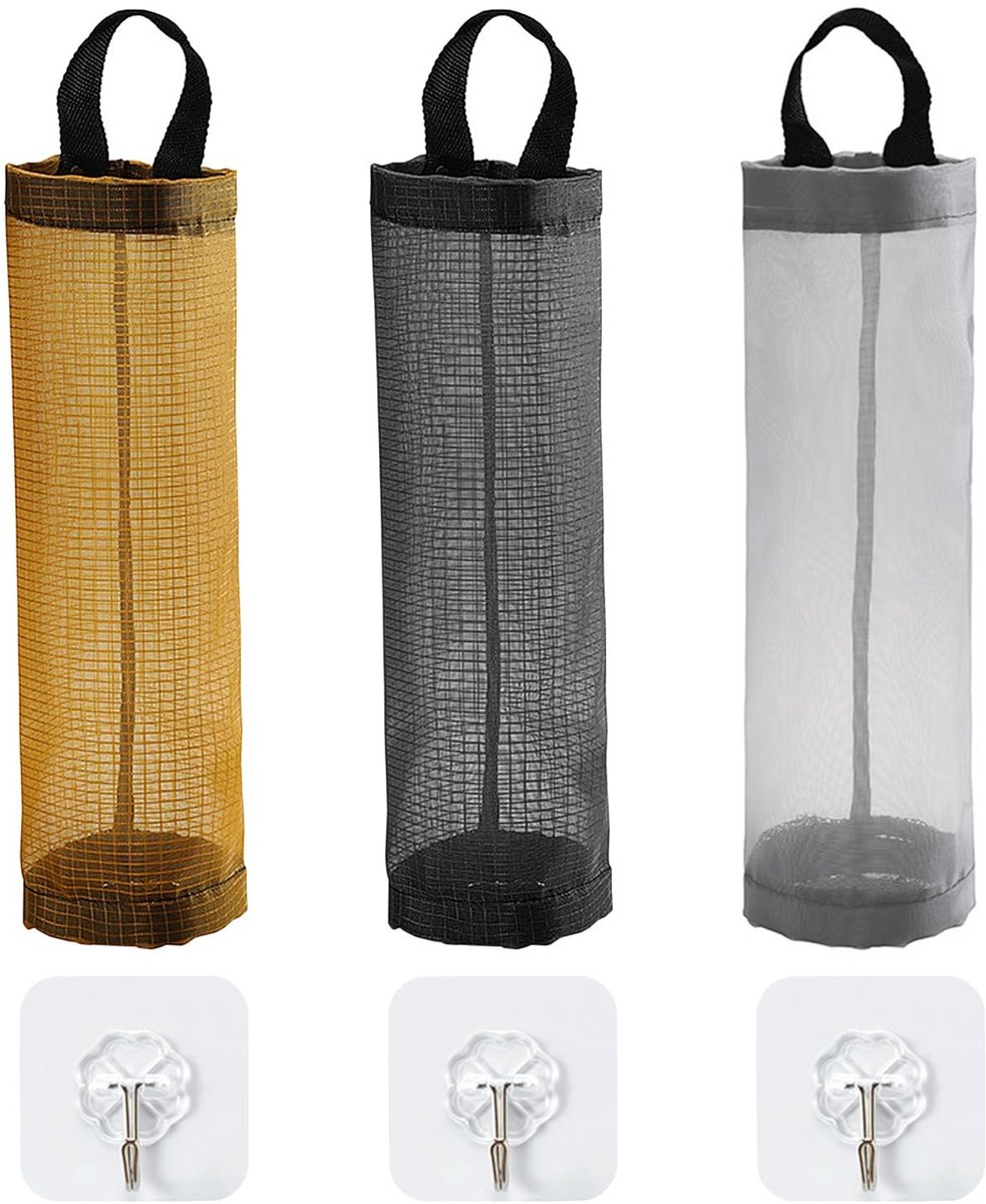 Dailygoods- Opbergbak voor Vuilniszakken - Wandopbergtas - 3 Stuks - Duurzaam Polyester - Acryl Haken - Ruimtebesparend Ontwerp - Opbergdoos