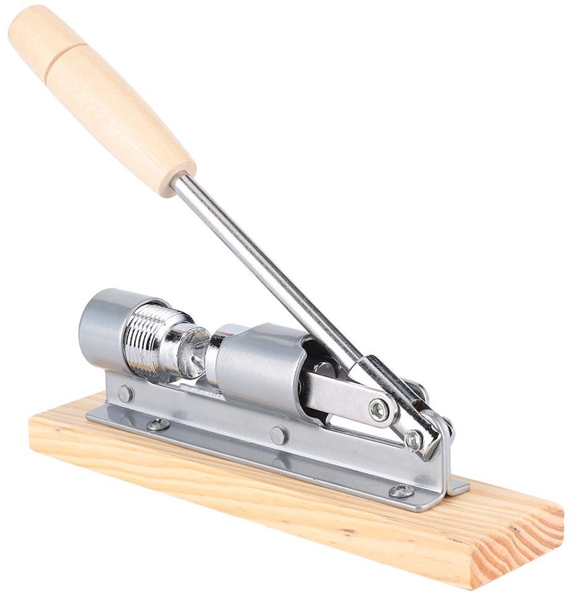 Dailygoods- Notenkraker Zware Roestvrij Stalen Walnootkraker - Verstelbare Moerkraktang - Houten Basis - Geschikt voor Hazelnoten/Amandelen - 180° Openbaar Mechanisme - Moerkraker