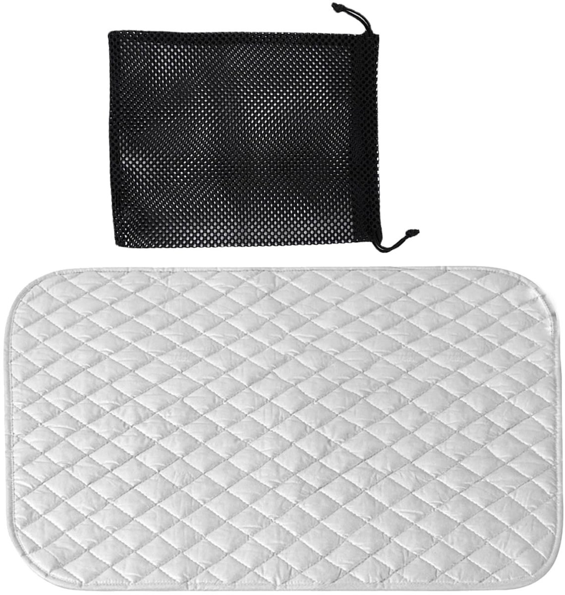 Dailygoods- Strijkmat Lichtgewicht - Draagbare Strijkmat - Opvouwbare Mat - Katoenen Materiaal - Zilver Gecoate Stof - Maat 48 x 85 cm - Strijkkussen