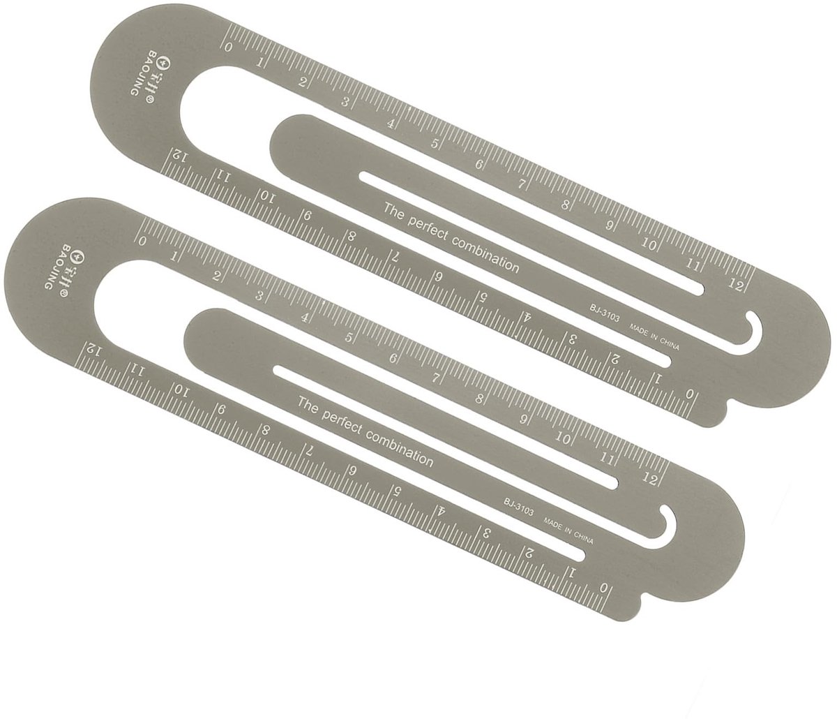 Dailygoods- Liniaal 12 cm - Aluminium - 2 Stuks - Lichtgewicht - Roestbestendig - Voor Meten/Markeren - Meetlat