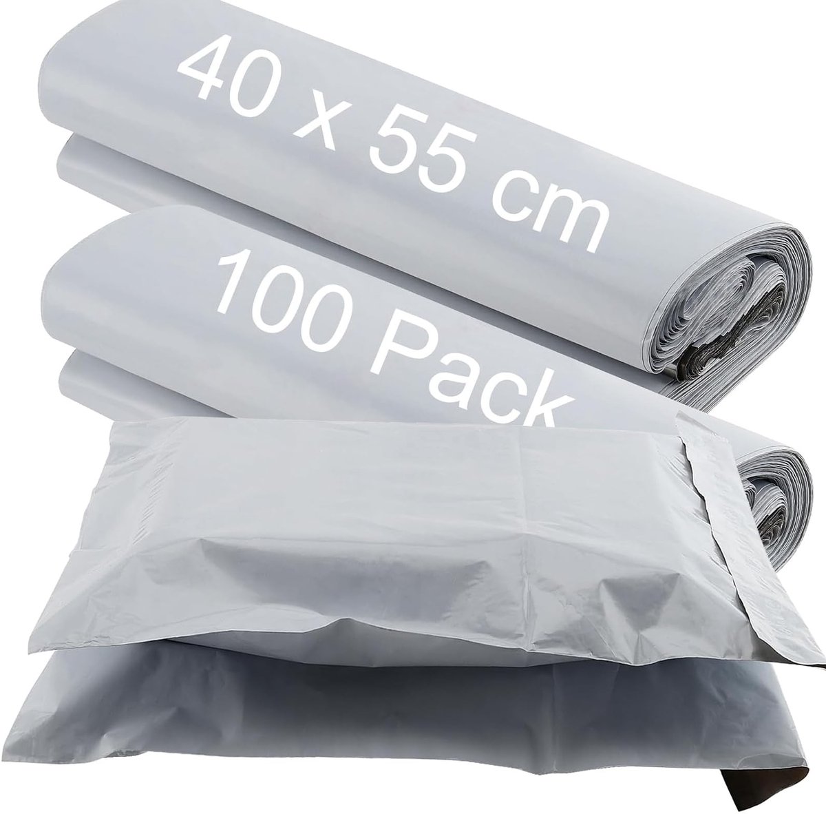 SOUQONE - Grote Mailing Zakken - Bulk Verzendzakken - Zelfsluitend - Wit - Postzakken voor Kleding - Handig voor Verpakking - 100 Stuks