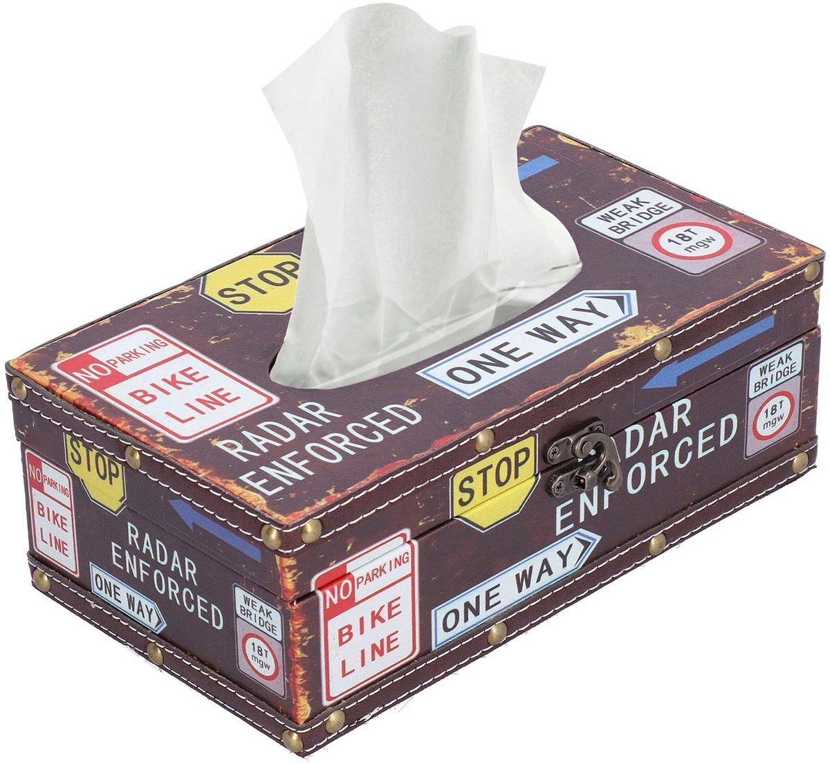 SMOAKEZ- Tissuebox Vintage - Tissuebox Houder - Opbergdoos - Milieuvriendelijk - Geschikt voor Woonkamer - Eenvoudig in Gebruik - Tissuedispenser