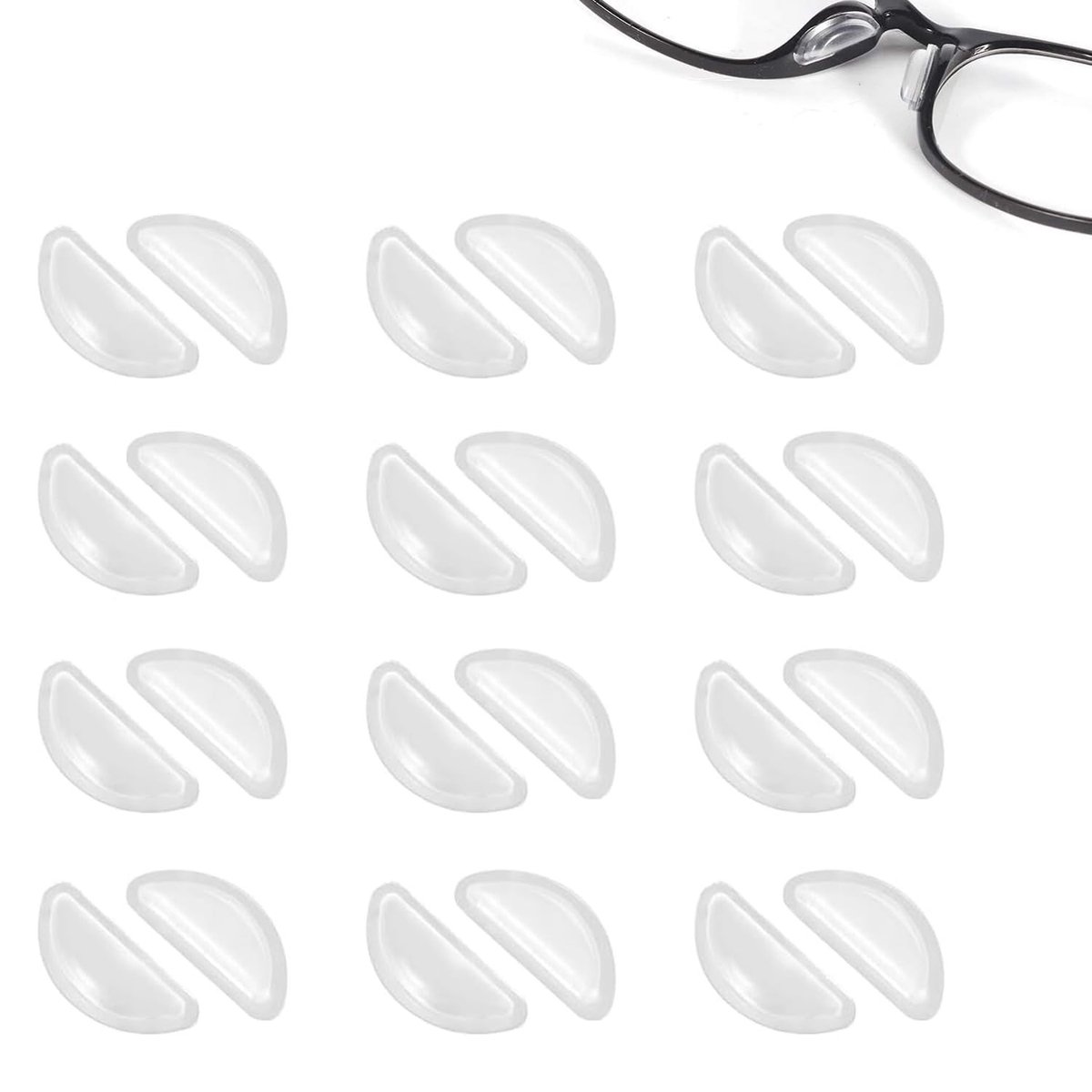 Dailygoods- Neuspads Siliconen - Zelfklevend - Antislip - 12 Paar - Dikte 3,5 mm - Wegwerp Neuspads - Brilpads