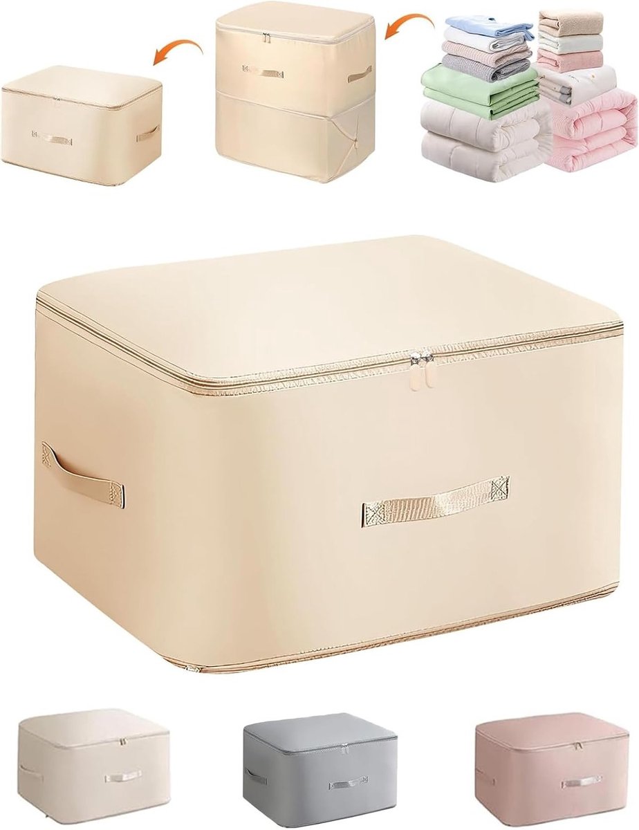 Ruimtebesparende Compressiezak voor Kleding en Dekens, Met Verplaatsbare Compartimenten, Groot Formaat (L 54 * 42 * 30cm)