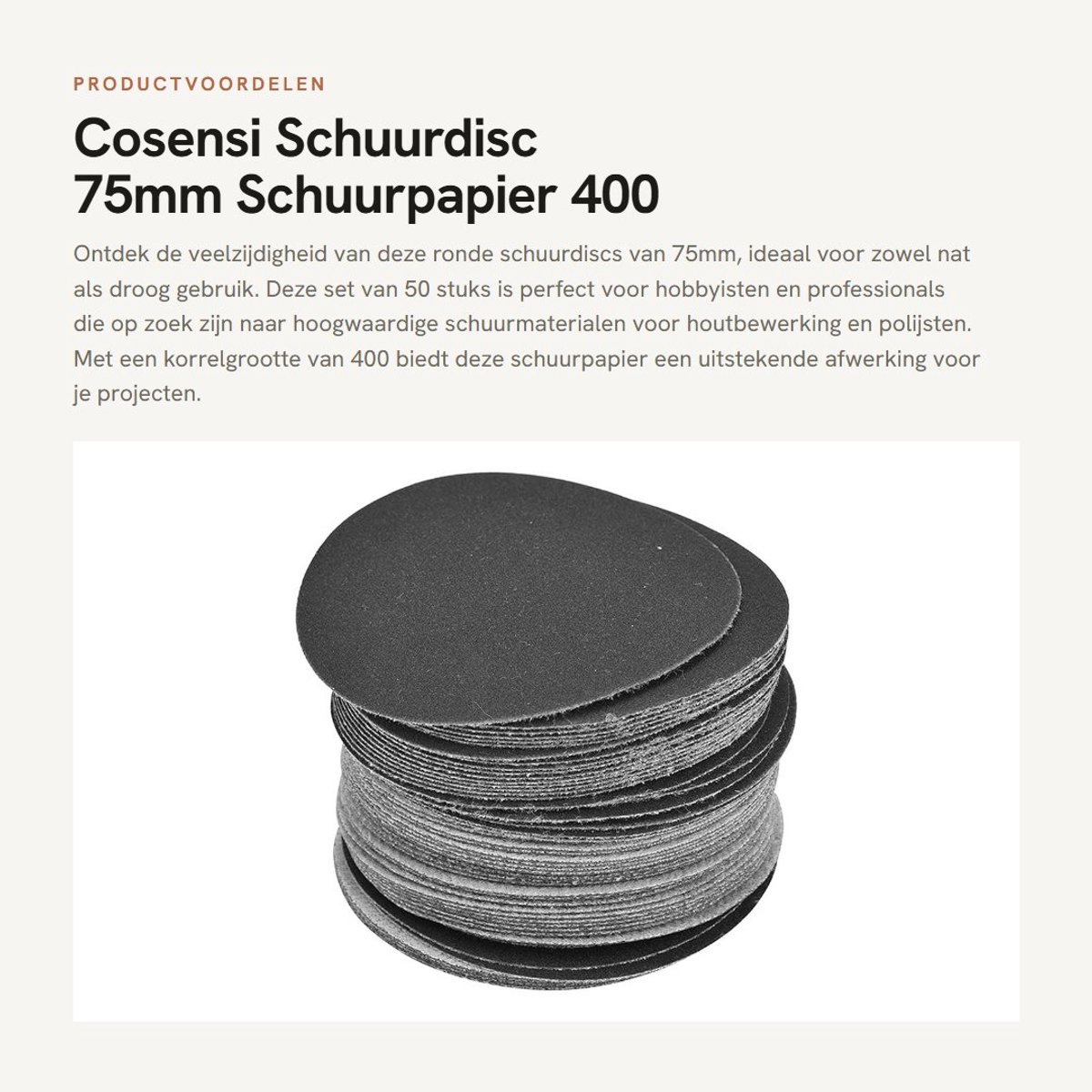Dailygoods- Schuurpapier Set 75mm - Schuurpapier Driehoek - Schuurpapier Fijn - Schuurpapier Rond - 50 Stuks - Dual-Use Nat/Droog - Schuurdisc