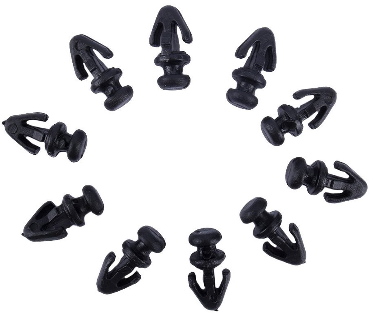 Dailygoods- Verkleidingsclips 10 Stuks - Auto Clips - Zwart - Vervangingsclips - Geschikt voor Mondeo MK2/MK3/MK4 - Totale Lengte 13,5 mm - Autoclips