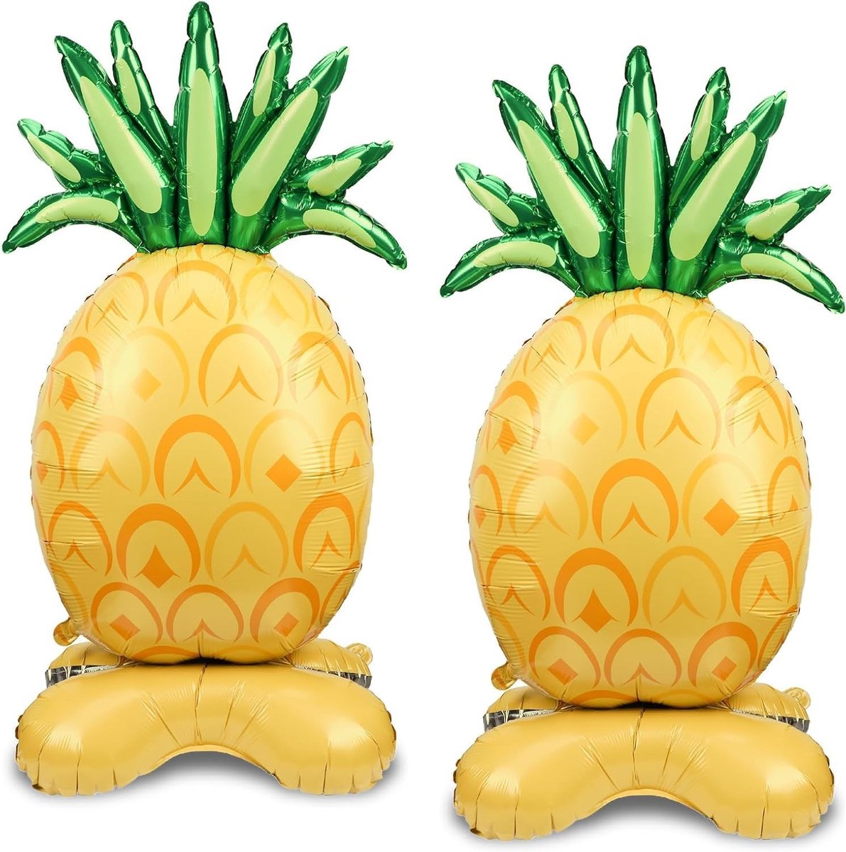 Opblaasbare ananas decoratie voor Hawaï-themafeest - Set van 2 kleurrijke luchtballonnen