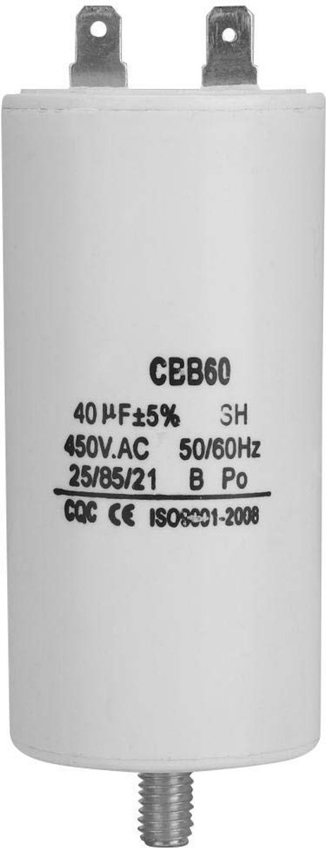 Dailygoods- Startcondensator 40uF - CBB60 450V - Enkelfasige AC-motor - Hoge isolatieweerstand - Overspanningsbeveiliging - Lange levensduur - Motorcondensator