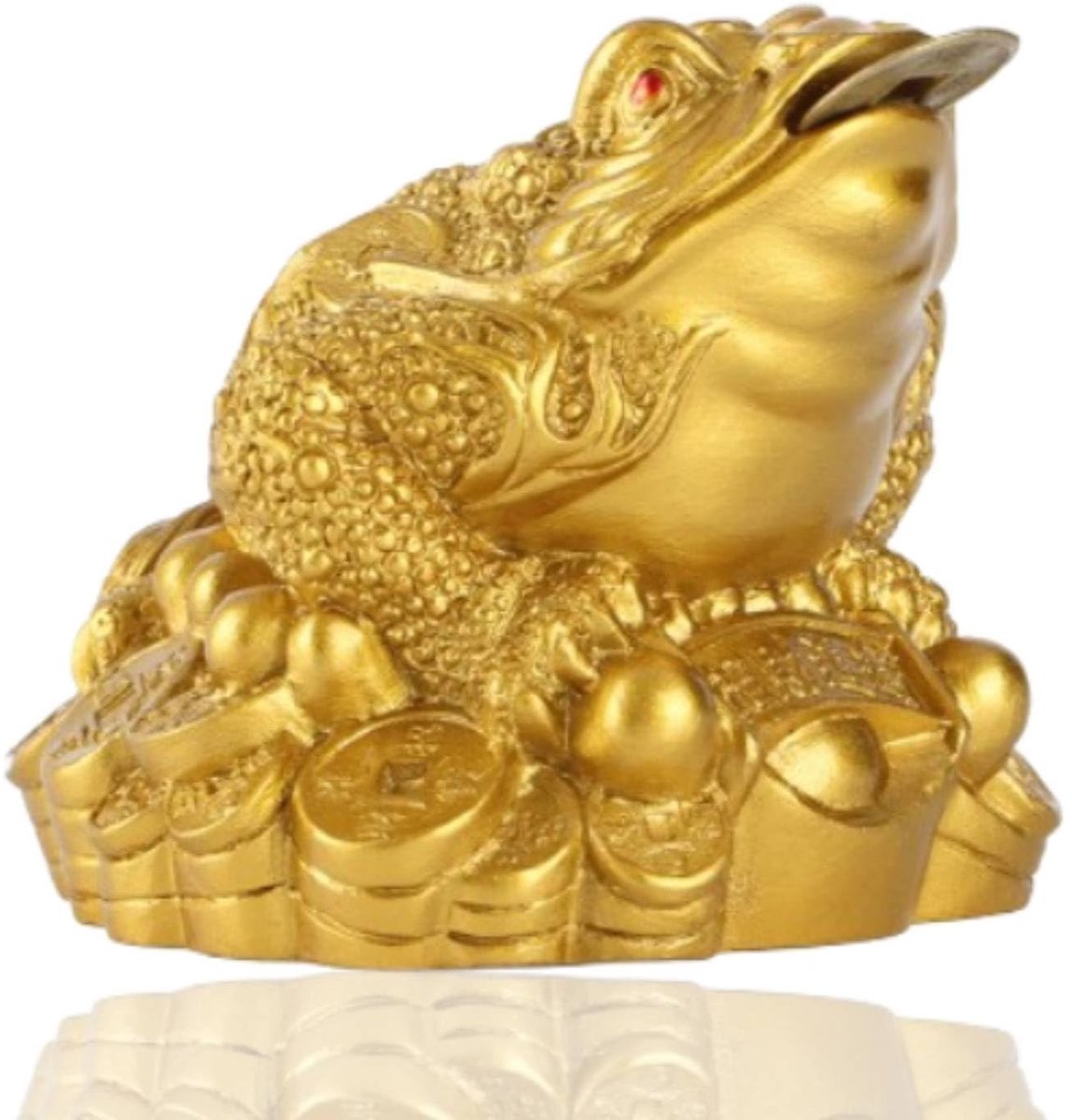 Dailygoods- Geldkikker Rijkdom Geluk - Chinese Munt - Decoratie - Feng Shui - Standbeeld - Messing - Gelukskikker