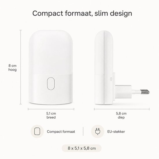 PolkaHome Nachtlampje Stopcontact 4 Stuks - Warm Wit LED Nachtlampje met Lichtsensor en 3 Helderheidsniveaus - Voor Slaapkamer, Hal en Kinderkamer van PolkaHome — afbeelding 4