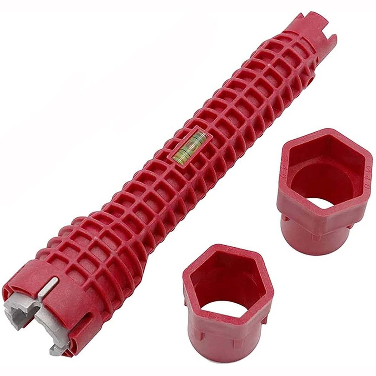 VLEMICO- Sanitair Gereedschap 8-in-1 Multifunctionele Sleutel - Kraaninstallateur - Gootsteeninstallateur - Toiletpot - Lichtgewicht Kunststof - Duurzame Aluminiumlegering - Installatietool
