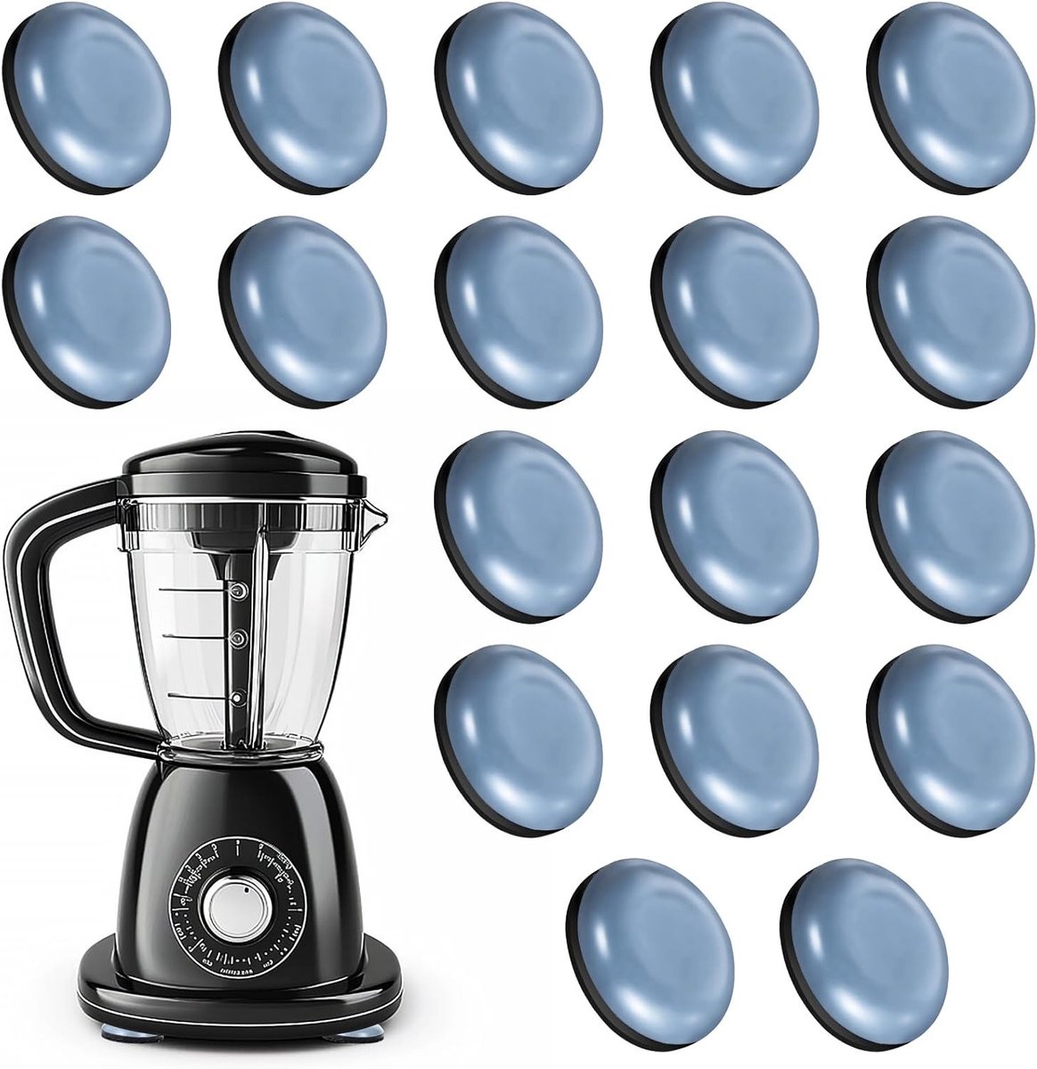 Onzichtbare glijders voor keukenapparatuur, zelfklevend, 16 stuks, ideaal voor koffiezetapparaat, mixer en heteluchtfriteuse