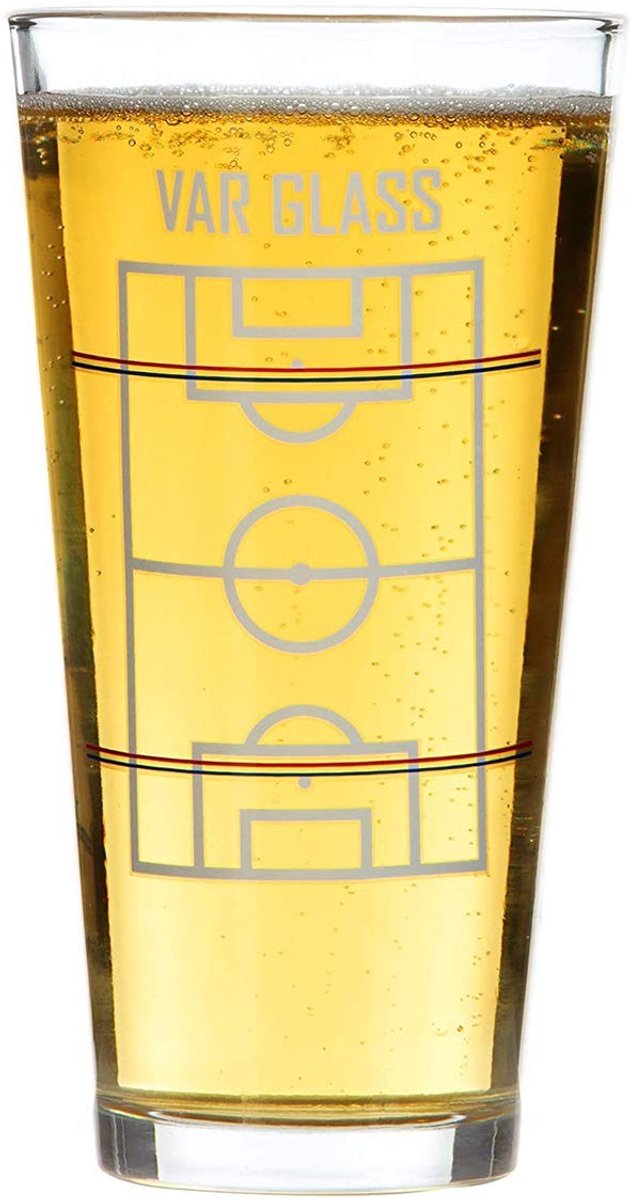 Dailygoods- Bierglas 570ml - Voetbal Thema - Drinken Spel - Skill Game - Vaderdag Cadeau - Geschikt voor Diverse Dranken - Pintglas