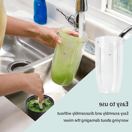 Reservebeker voor mixer, vervangende plastic sapbeker van 32 ounces, accessoires voor juicers en mixers — afbeelding 3