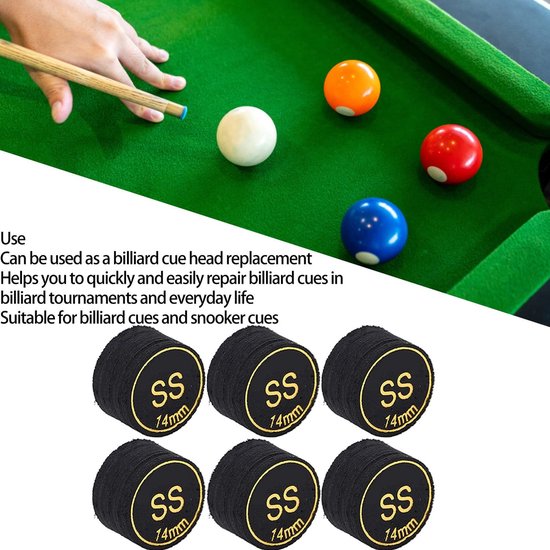 Dailygoods- Biljartkeu Professionele Multilayer - Biljart Krijt - Pomerans - Biljartkeu Tas - Biljartballen - PU Leer Schokbestendig - Biljarttip van Dailygoods — afbeelding 3