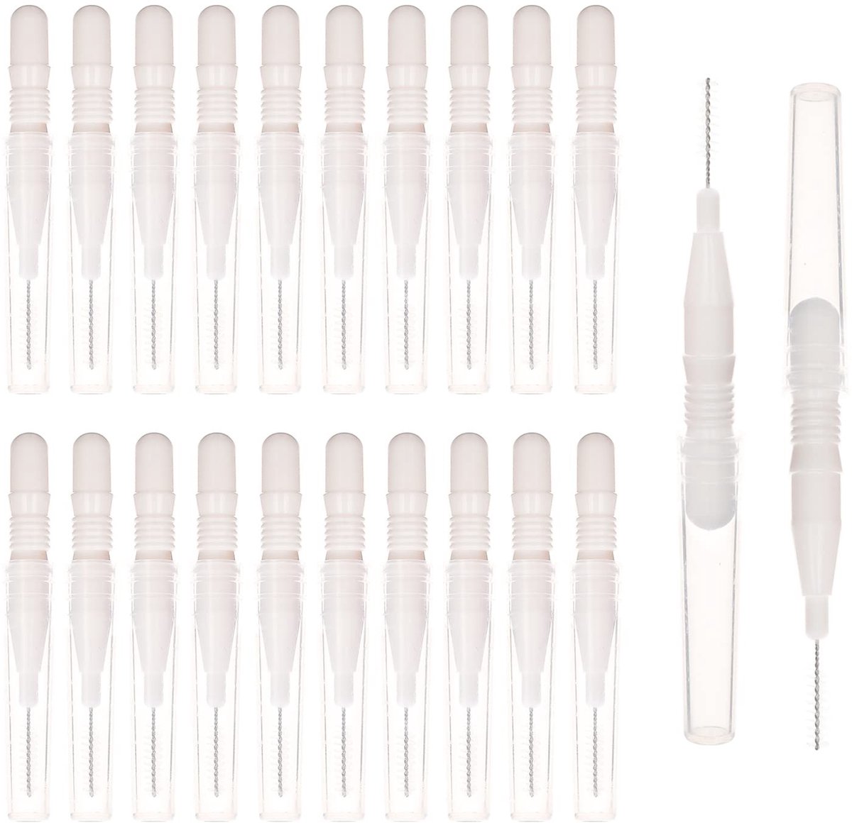 Dailygoods- Wenkbrauwborstel 20 Stuks - Micro Applicators - Make-up Tool - Wimper Extensions - Praktische Borstel - 360-Graden Ontwerp - Make-upborstels