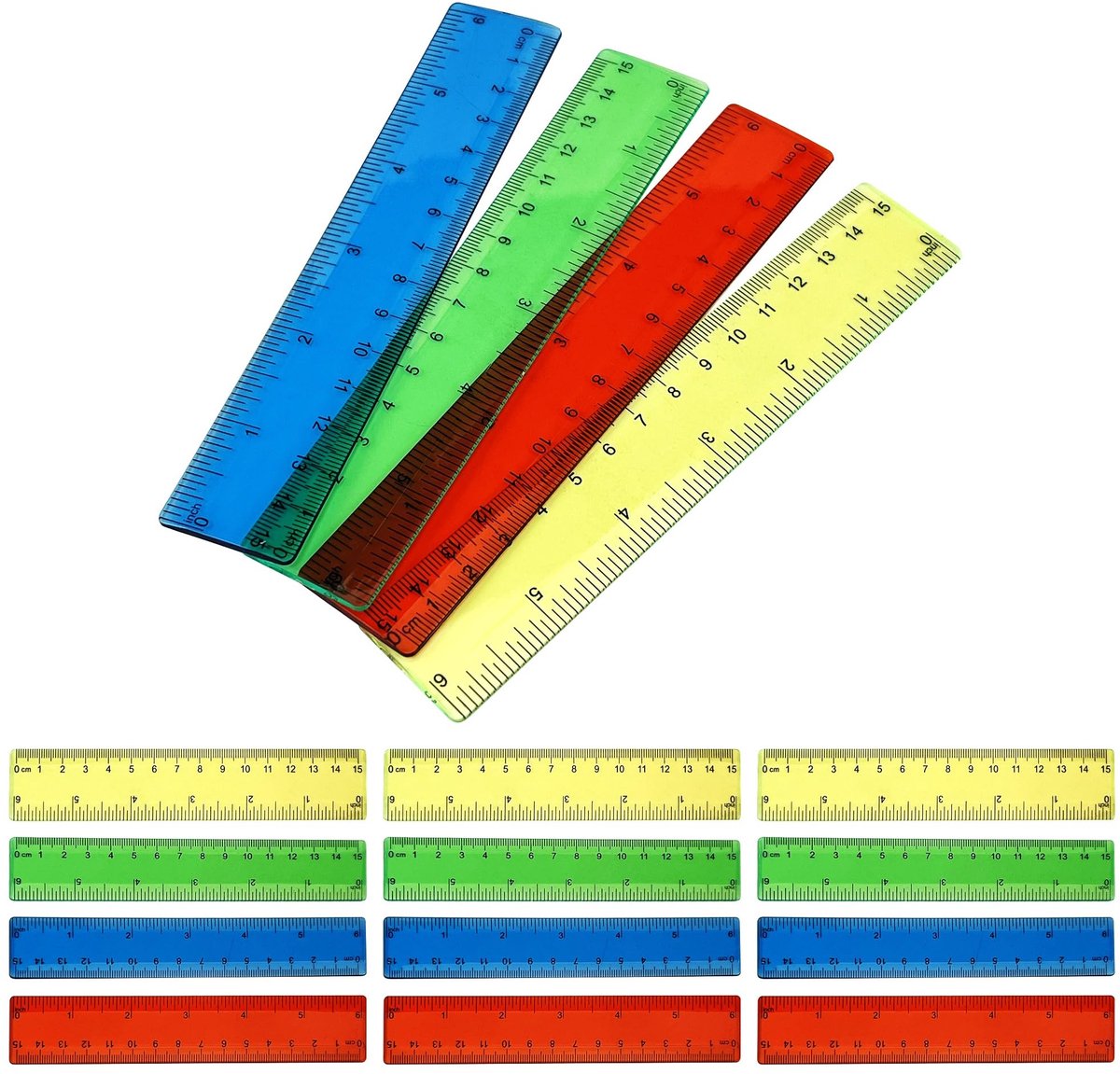 Dailygoods- Flexibele Liniaal 15.6 cm - Teken/Meten - Precisiewerk - Studenten - Handig - 1 stuk - Meetlat