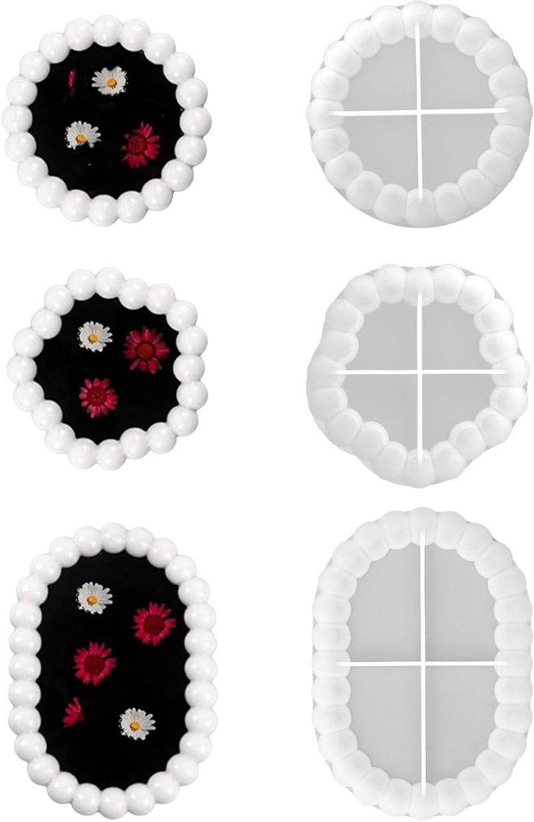 Siliconen mallen set van 3 voor het maken van onderzetters en opbergdozen voor thuisdecoratie