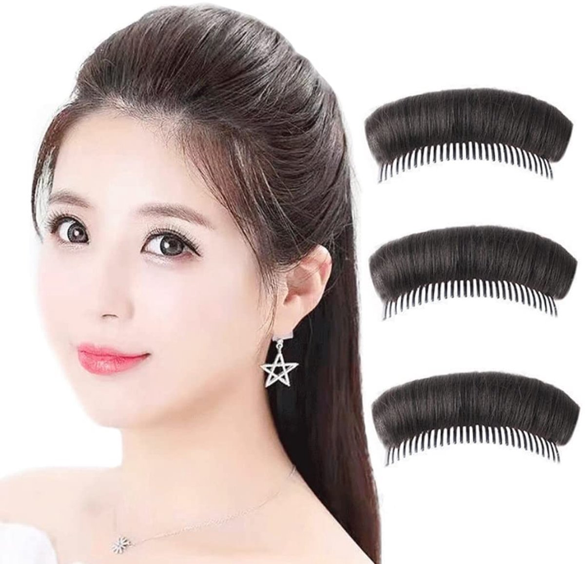 Dailygoods- Haar Pads - 3 Stuks - Lichtgewicht - Antislip - Duurzaam - Hoge Temperatuur Vezel - 10 cm Lengte - Haarkussens