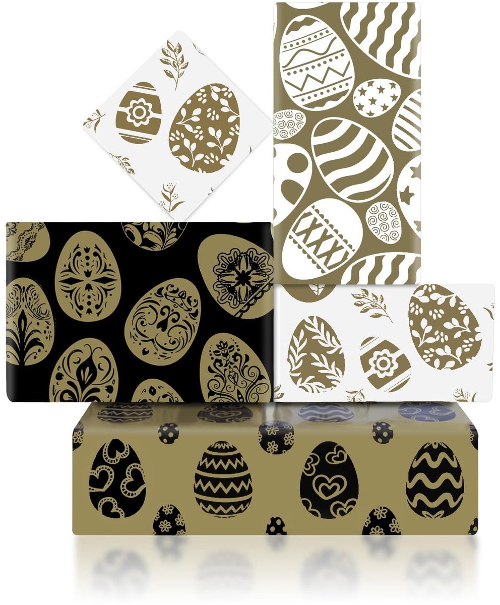 Dailygoods- Paascadeaupapier 4 Vellen - Inpakpapier Verjaardag - Inpakpapier Baby - Inpakpapier Verhuizen - Inpakpapier Kinderen - 50,8 x 71 cm