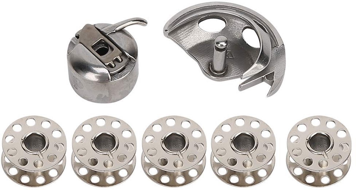 Dailygoods - Blikdoos Naaimachine - Antiek Metaal - Hoogwaardige Glans - Metalen Spoel - Voor Huishoudelijk Gebruik - 9 x 7 x 5 cm