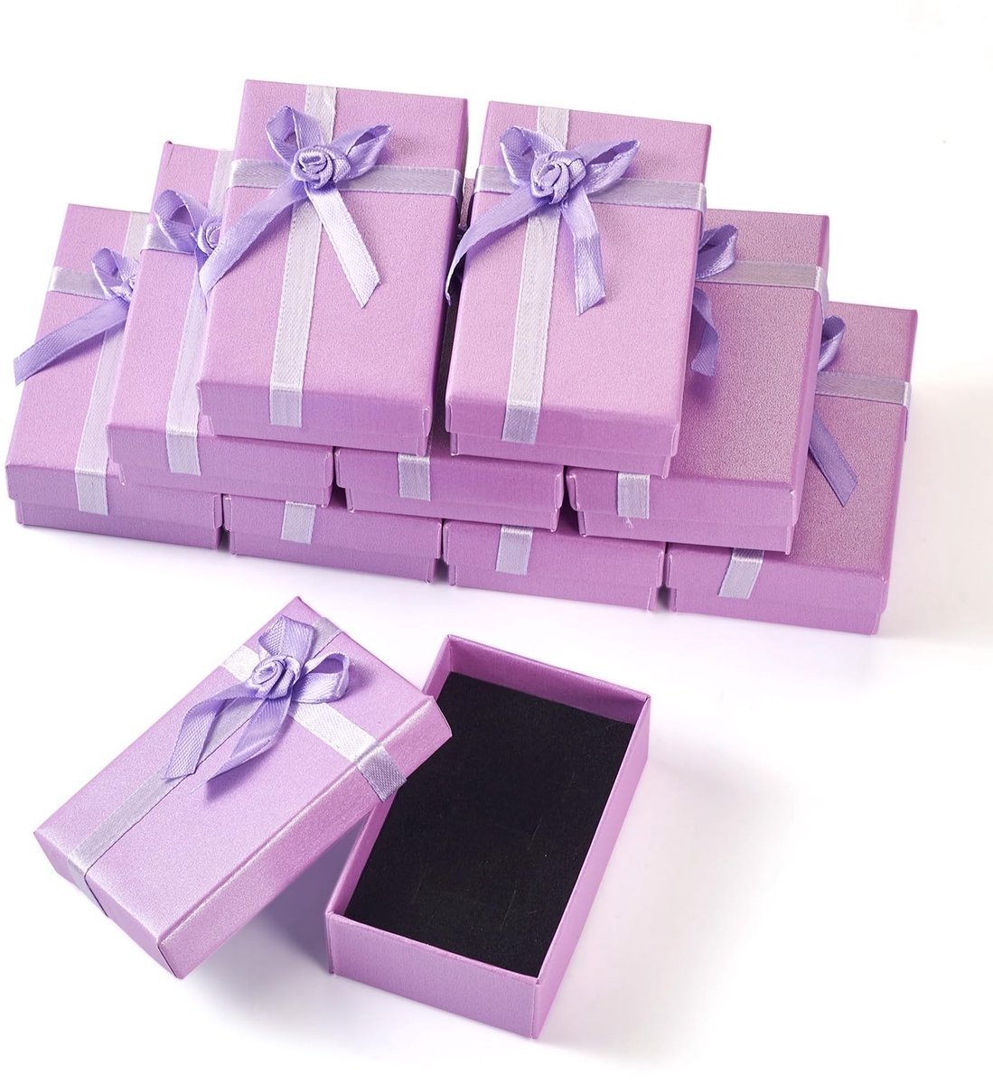 Dailygoods- Geschenkdoos 12 Stuks - Kartonnen Dozen - Sieraden Doosje - Bruiloft/Cadeauverpakking - Pruimkleur - Hoogwaardig Karton - Sieradendoos