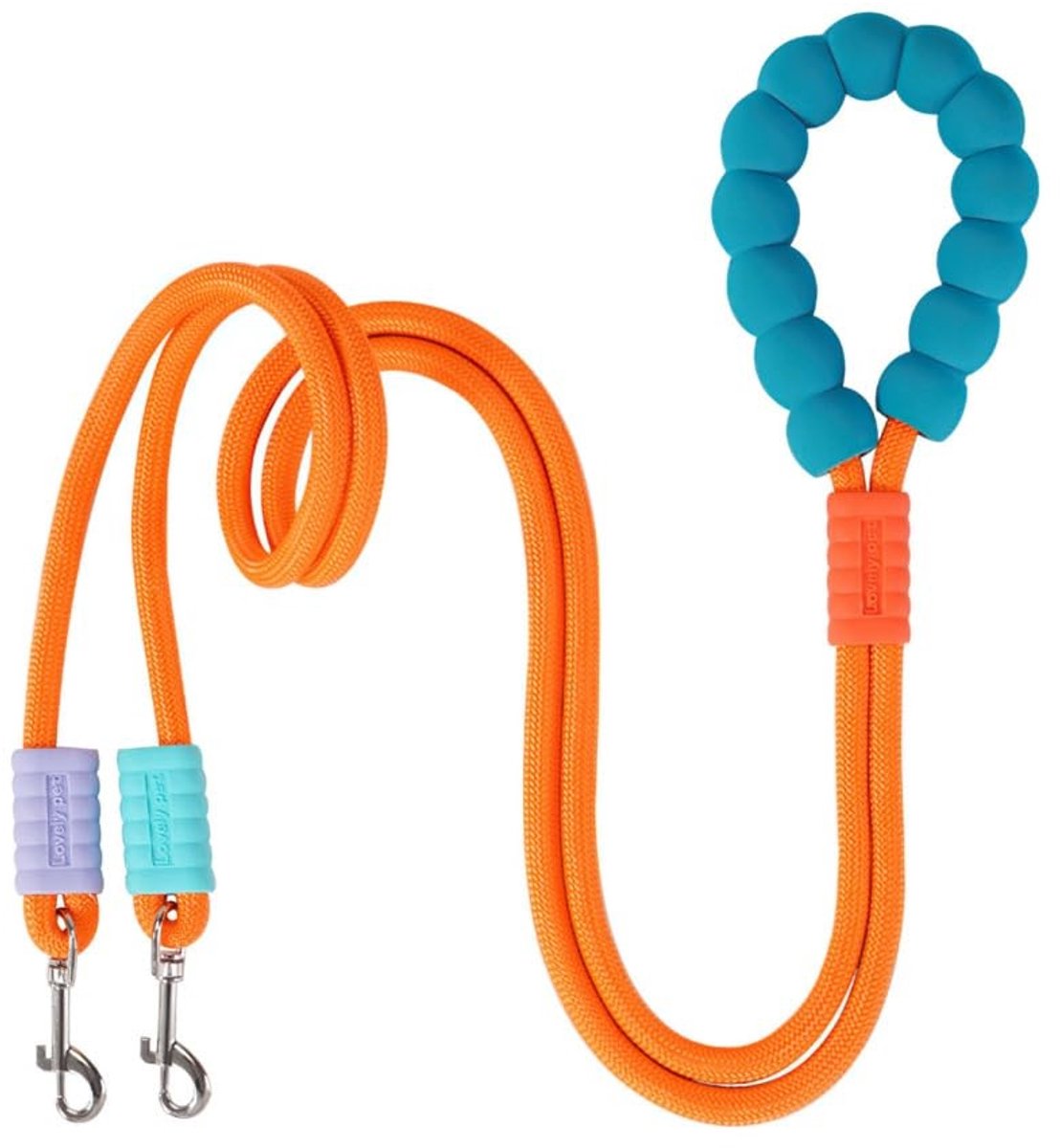 Dailygoods- Hondenriem Dubbel 360° Draaibaar - Nylon 2 Meter - Antiklit - Zachte Handgreep - Geschikt voor 2 Honden - Hondenlijn