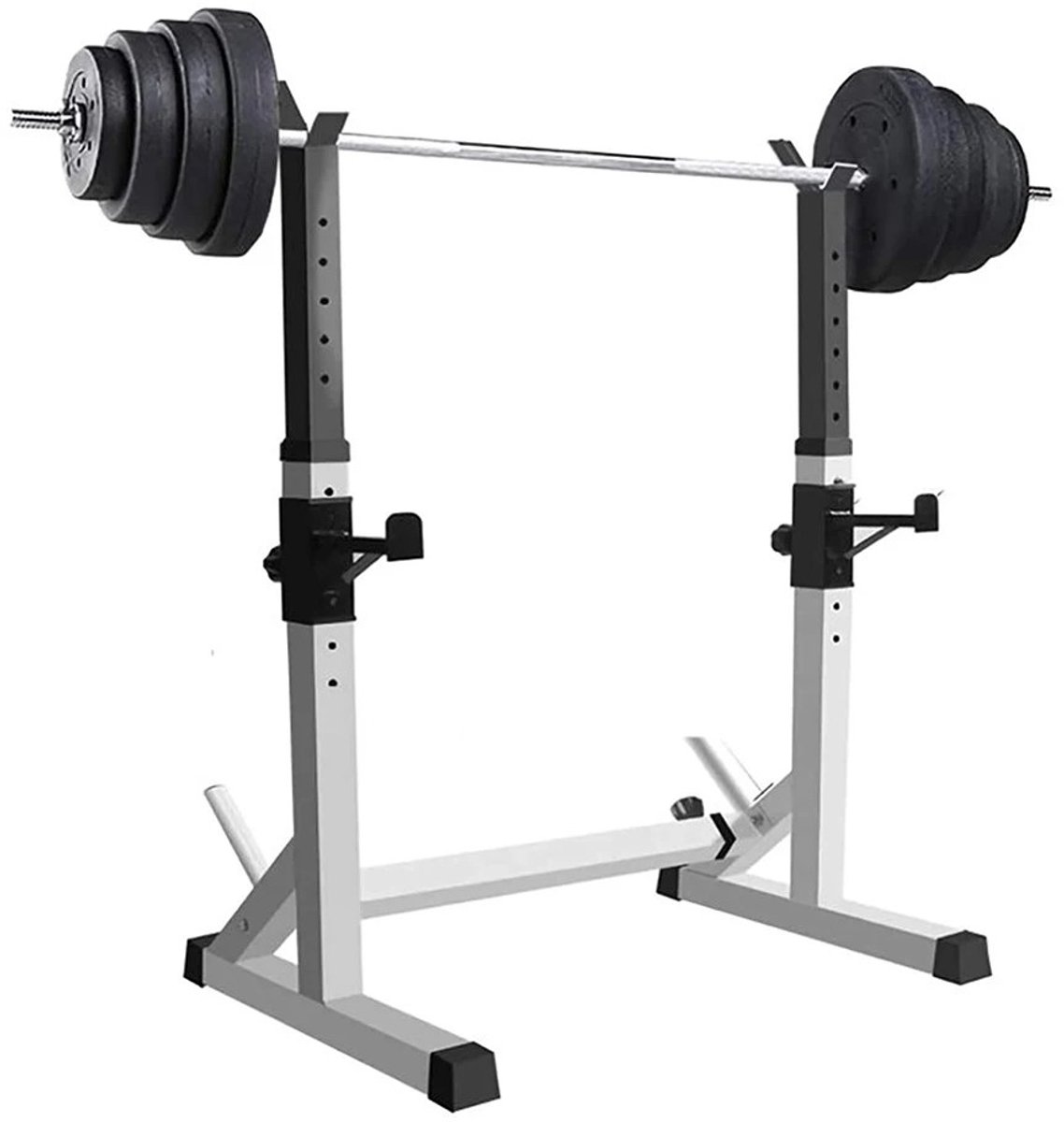 Dailygoods Multifunctionele Gewichtentraining Rack, Verstelbaar Squat Rack, Squat Stand, 12 Hoogteverstelbare Posities,