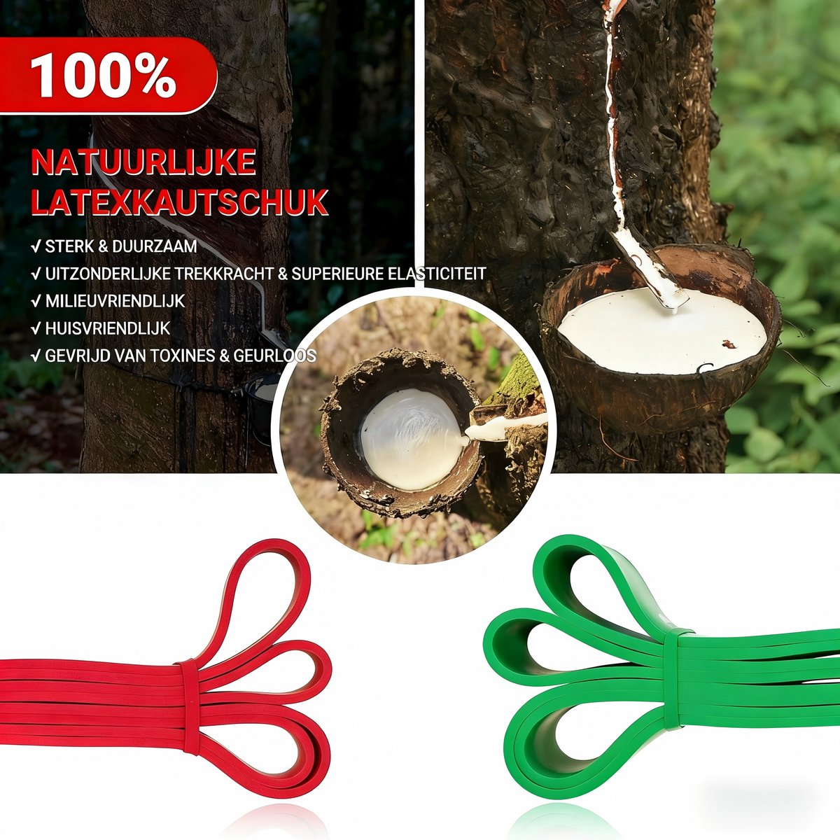 Weerstandsbanden Set van 4 - Resistance Band - Fitness Elastiek - Sport Elastiek Banden - Fitness Band - Pull Up band - Booty Band - Mini Bands - Inclusief Draagzakje - Krachttraining - Multi Color — cadeau in Sport & Outdoor - foto 3