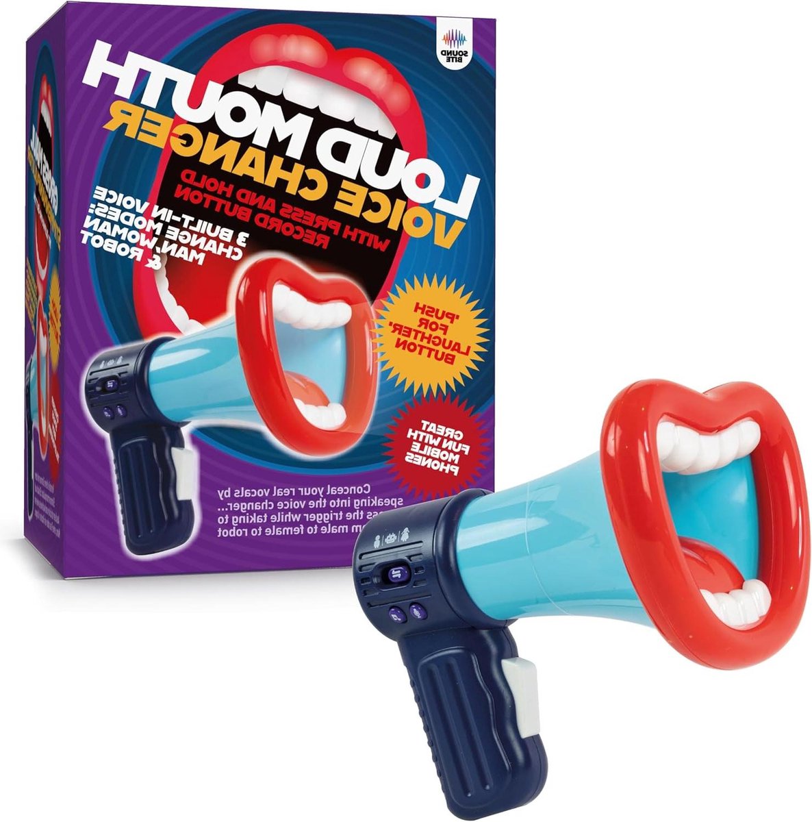 Funtime Gifts 10629 Loudmouth elektronische stemwisselaar, rood wit en blauw