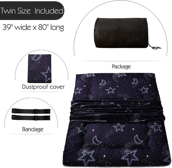 Japanse Futon Matras - Vloermat Slaapmat - Veelzijdig Gebruik - Inclusief Hoes en Tas - 99 x 203 cm — afbeelding 4