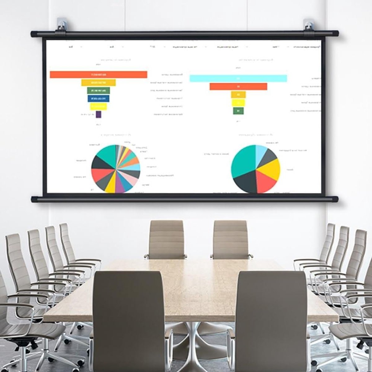 Handmatig Projectorscherm - Filmscherm Oprolbaar - Thuisbioscoop Ervaring - 4K HD Glasvezel - 72 Inch 16:9 - Zwart