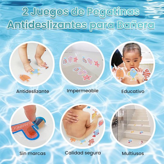 Bad Stickers - Antislip Decals - Veilig Douchen - Vrolijke Vissen - 20 Stuks - Kleurrijk — afbeelding 2