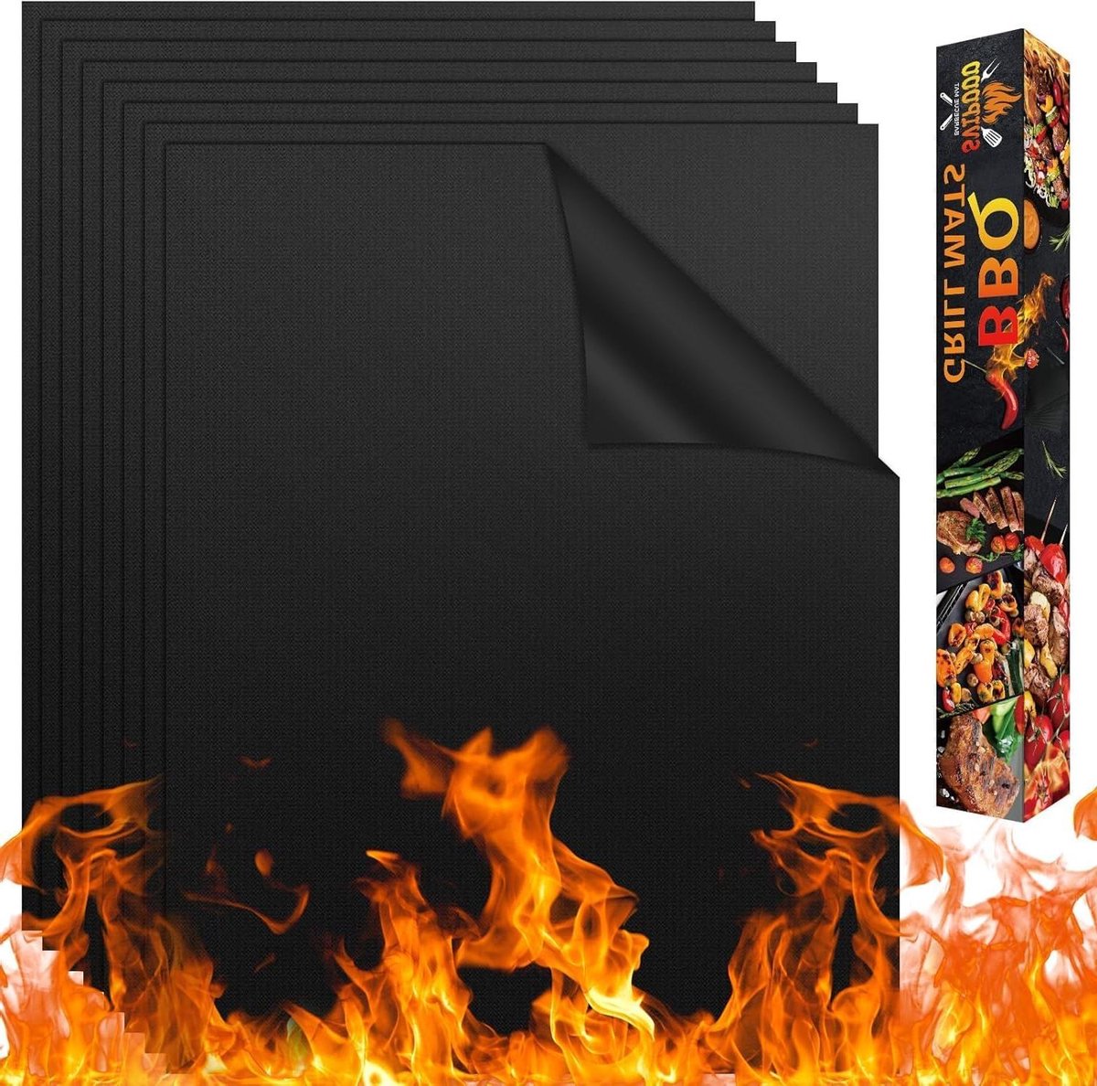 Grillmat - BBQ Mat - Barbecueën - Herbruikbaar - 50x32 cm - Zwart