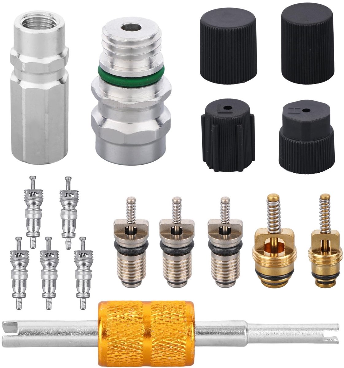 BOXOB 17-delige Airconditioning Ventiel Set met Ontmanteling Tool