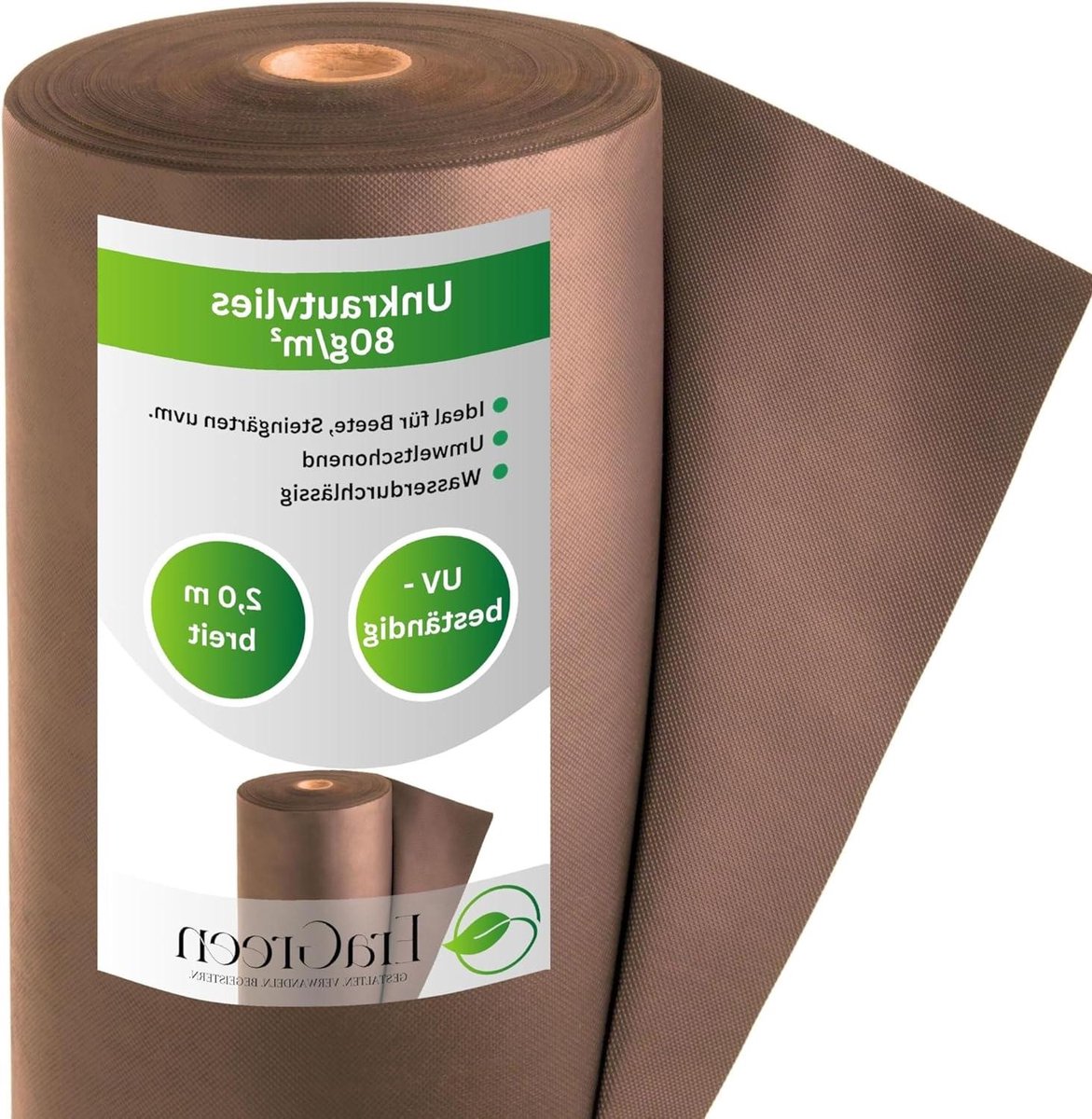 Onkruiddoek Tuin - Worteldoek Vlies - Effectieve Onkruidbestrijding - Waterdoorlatend UV-stabiel - 2 x 10 Meter - Bruin