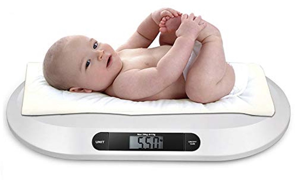 Digitale babyweegschaal - Kleine dieren weegschaal - Nauwkeurig wegen - Houdfunctie tarra - Tot 20 kg - Wit