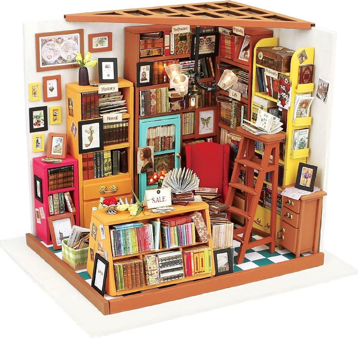 Miniatuur Huis - Doe-het-zelf Set - Hobby Bouwen - Gedetailleerd Ontwerp - 32.8 cm Hoog - Houtkleurig