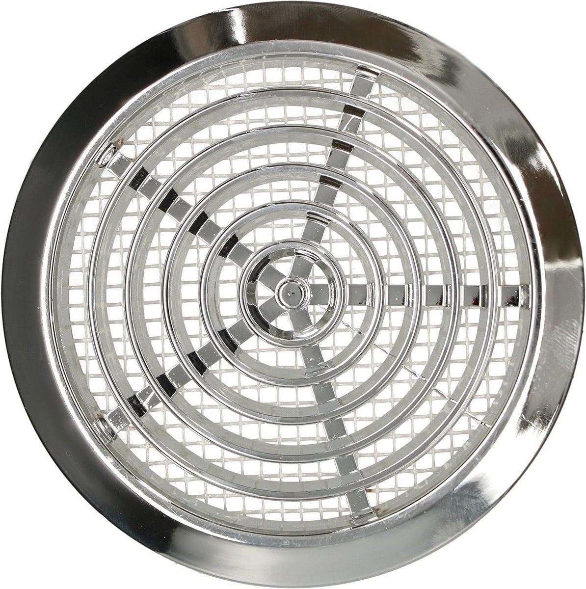 Ventilatierooster Rond - Luchtuitlaat Afdekking - Constante Luchtuitwisseling - Met Insectenhor - Diameter 80 mm - Chroom
