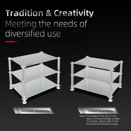 Hifi Rack - Audio Meubel - Geluidsapparatuur Organiseren - Modulair Stapelbaar - 30x20 cm - Grijs — afbeelding 5
