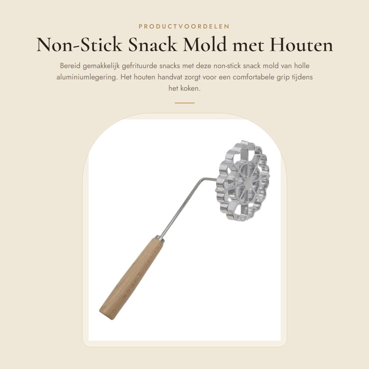 Dailygoods - Non-Stick Snack Mold met Houten Handvat