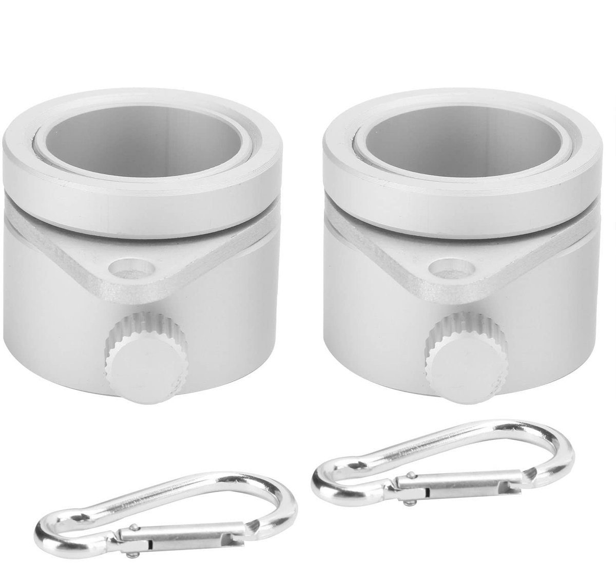 Dailygoods- Vlaggenmastringen 360° Roterend - Aluminium - Anti-wikkel - Vlaggenstokringen - Pak van 2 - Buitendiameter 3,8 cm - Vlaggenmontage