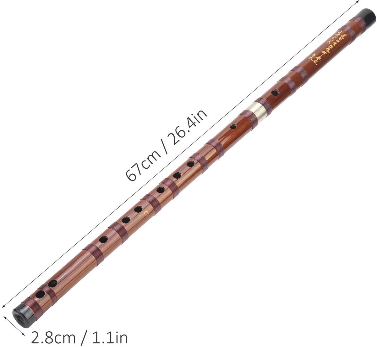 Dailygoods- Bamboefluit Traditioneel Chinees Instrument - Fluitset Compleet - Opbergdoos - Muziekliefhebbers - Hoogwaardige Geluidskwaliteit - Fluit