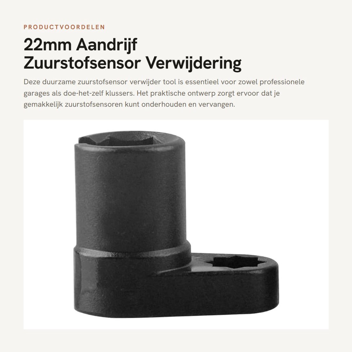 Dailygoods- Zuurstofsensor Sleutel - 22mm Offset Ontwerp - Chroom-Vanadiumstaal - Duurzaam - Professioneel Gebruik - Efficiënt Onderhoud