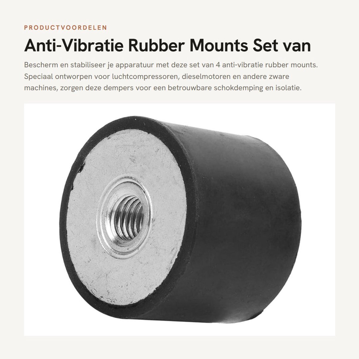 Dailygoods- Rubber Mount - Trillingsdempers - Schokdemping - Isolator - 4 Stuks - Duurzaam Rubber - Trillingsdemper